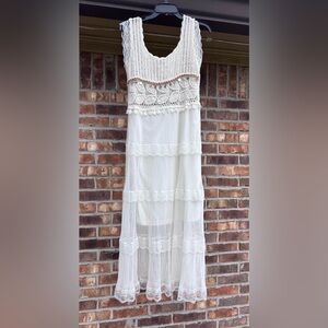 POL Cream Knit Sweater dress